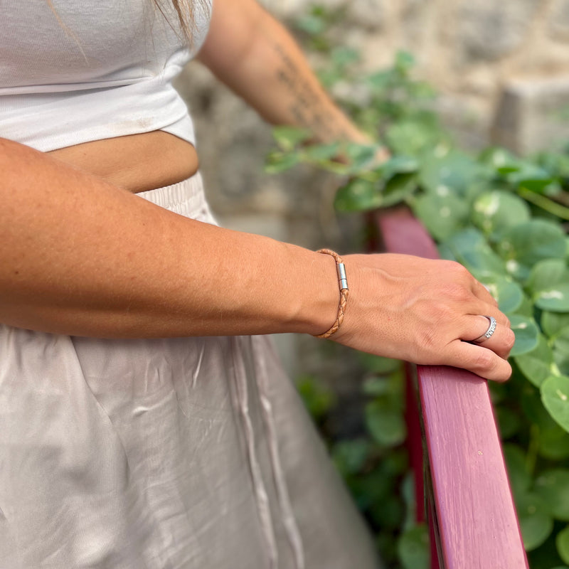 Läderarmband nude