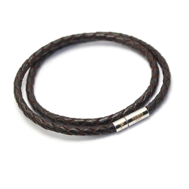 Läderarmband mörkbrun